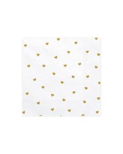 Serviettes de table coeur - argent