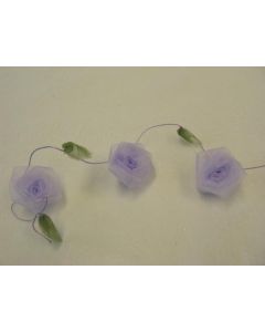 Guirlande de roses en organza - parme