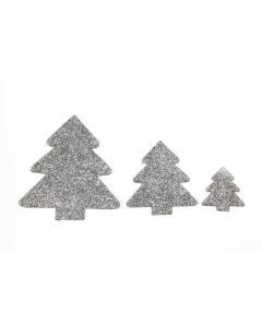 6 sapins pailletés - argent