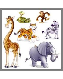 Décorations murales - Animaux de la jungle et la savane - x6