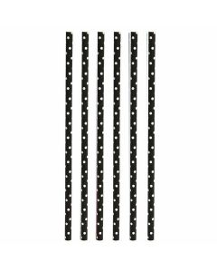 12 bâtonnets cupcakes fantaisie noirs à pois