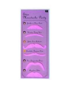 6 Moustaches autocollantes roses pas chères