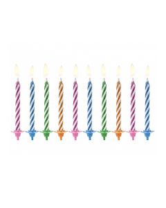 10 Bougies gâteau anniversaire multicolores 