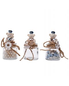 Pot en verre ourson marin - 4.5 cm x 9 cm - 3 modèles