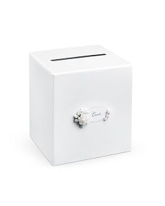 urne de mariage blanche avec fleurs