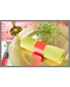 Ronds de serviette en carton rouge - x6