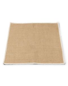 Set de table en jute et dentelle carré