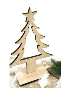 Sapin de noel en bois sur socle pas cher