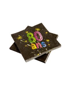 20 serviettes Anniversaire 80 ans - noir