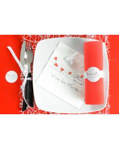 Serviettes vive les mariés de coloris blanche à prix bas