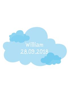 40 Stickers nuage bleu personnalisés