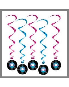 Lot de 5 suspensions - thème Rock and roll