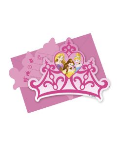 6 invitations avec enveloppes – Princesses Disney