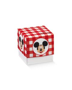 Boite à dragées cube Mickey rouge