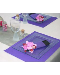 Sets de table rectangulaires intissés - prune - x50