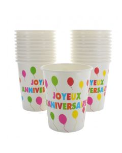 10 Gobelets Joyeux Anniversaire