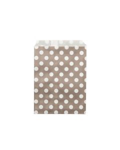 24 sachets papier taupe pois blancs