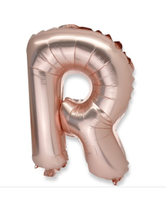 Ballon rose gold lettre R - 36 cm