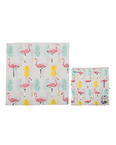 20 Serviettes en papier flamant rose et ananas pas chères