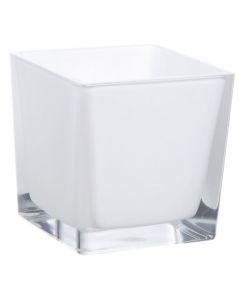 Vase cube blanc – 6 cm