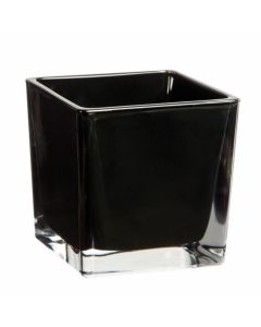 Vase cube noir – 10 cm