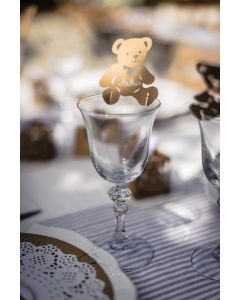 10 Marque-verres kraft ourson