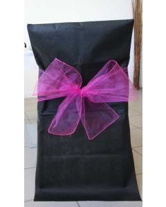 Noeuds en organza pour housses de chaises - fuchsia - x10