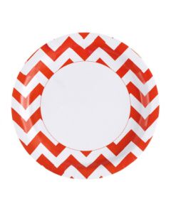 assiette chevron orange