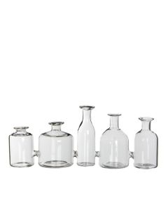 Set de 5 mini vases en verre aux formes carrees