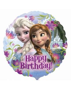Ballon hélium Reine des Neiges Happy Birthday