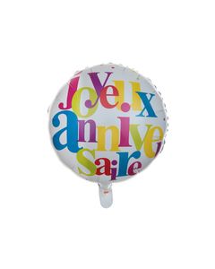 ballon aluminium joyeux anniversaire multicolore