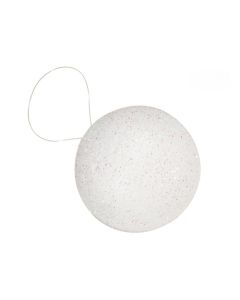 Lot de 5 boules de Noël avec paillettes - blanches