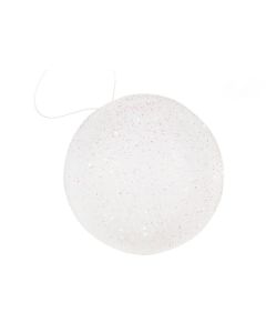 Lot de 8 boules de Noël avec paillettes - blanches