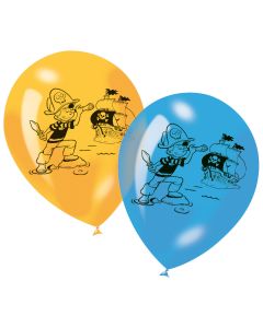 6 ballons multicouleurs imprimés Pirate