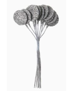 Bouquet de 12 ronds pailletés - Argent