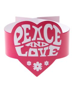 Ronds de serviettes Peace and Love - fuchsia - x6