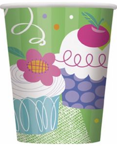 8 gobelets Birthday Cupcake 27 cl
