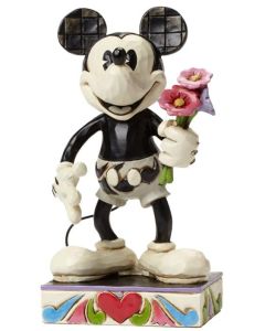 Figurine de collection Mickey avec bouquet de fleurs
