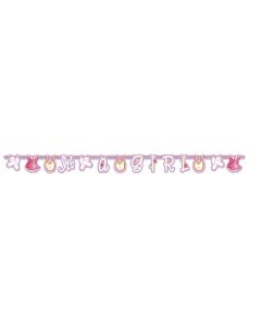 Guirlande Baby-Shower rose it's a girl