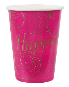 10 gobelets Happy - fuchsia - 1