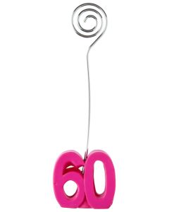 2 Marque-places anniversaire fuchsia - 60 ans