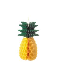 Lampion ananas alvéolé jaune et vert 