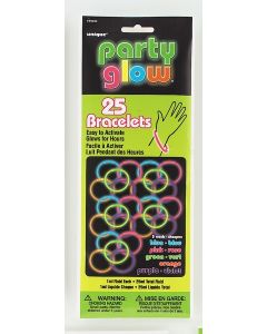 25 bracelets fluorescents - plusieurs couleurs