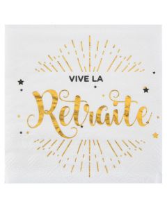 20 Serviettes papier "Vive la retraite"