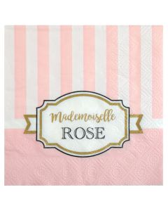 20 serviettes baby shower mademoiselle rose