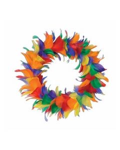 Couronne de plumes arc-en-ciel 30 cm