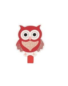 12 Pinces à linge hibou rouge 