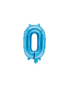 Ballon métallique turquoise chiffre 0 - 35 cm 