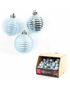 Set de 3 boules striées 6 cm - blanc