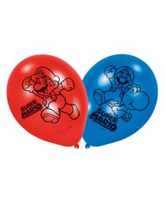 6 Ballons Super Mario 22,8 cm